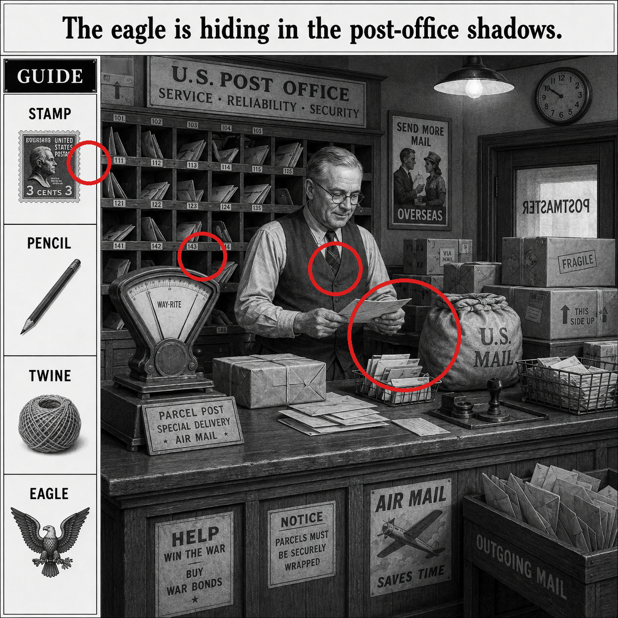 Answer: The Eagle in the Old Post Office Puzzle answer image