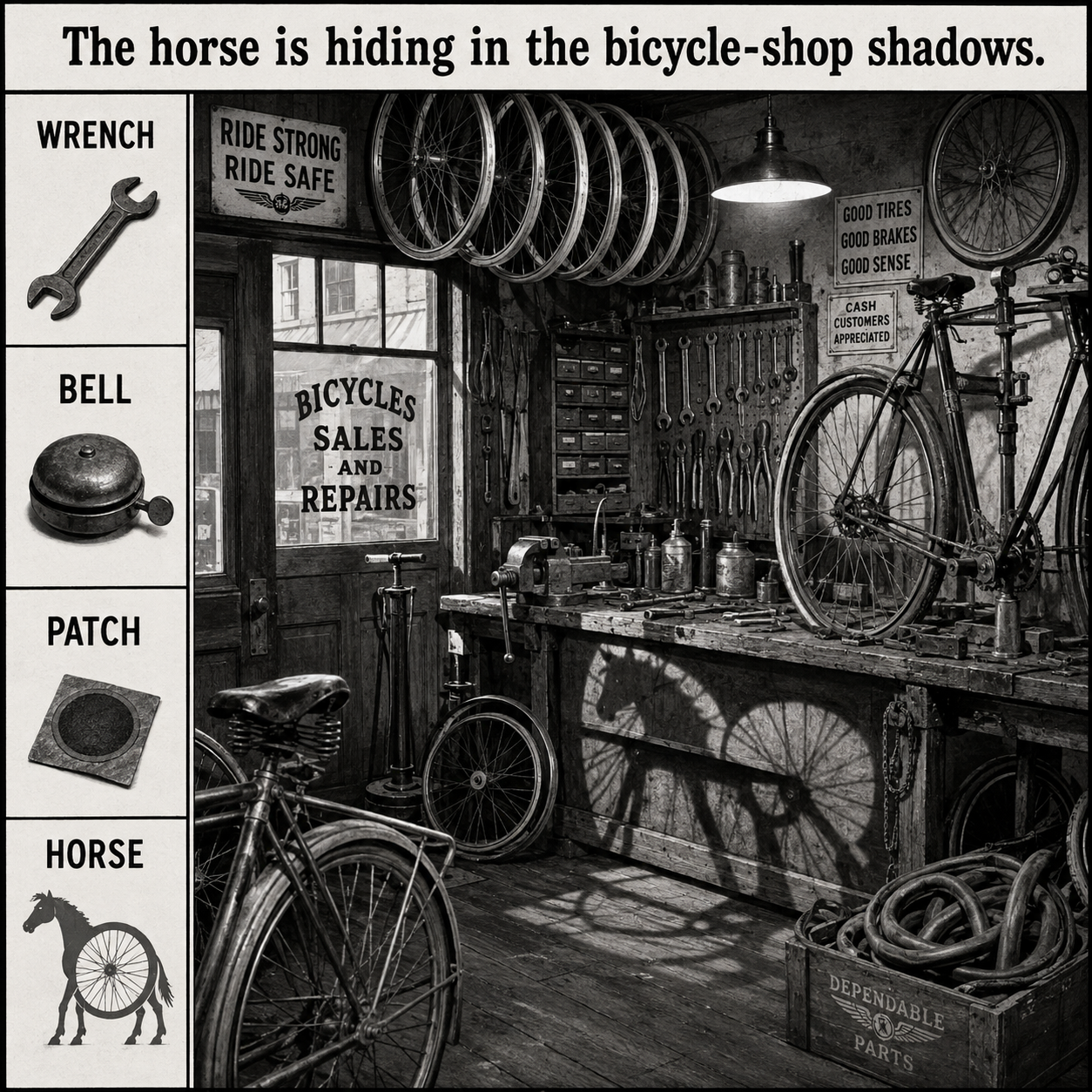 Answer: The Horse in the Bicycle Shop Puzzle