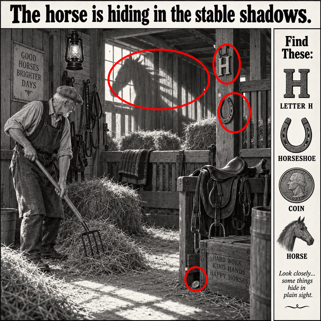 Answer: Hidden Horse in the 1930s Stable answer image