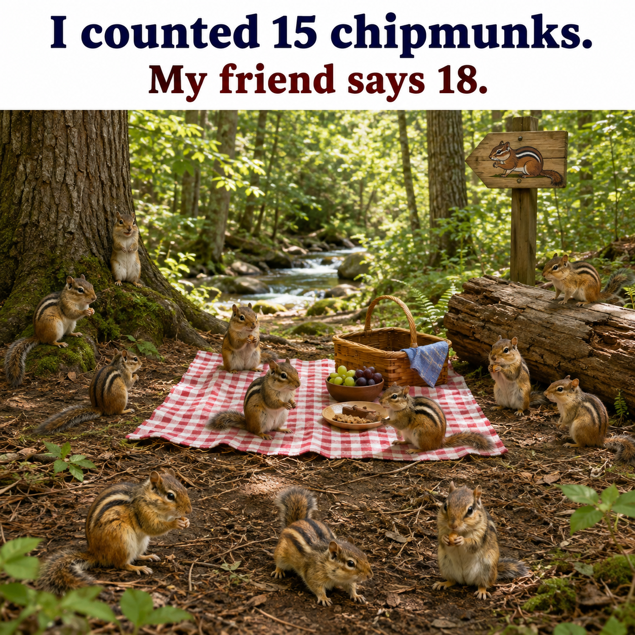 Answer: How Many Chipmunks Are at the Woodland Picnic?