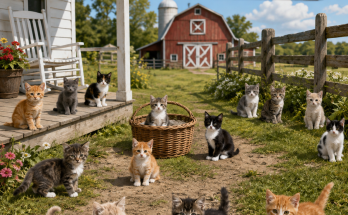Answer: How Many Kittens Are in the Farmhouse Yard?