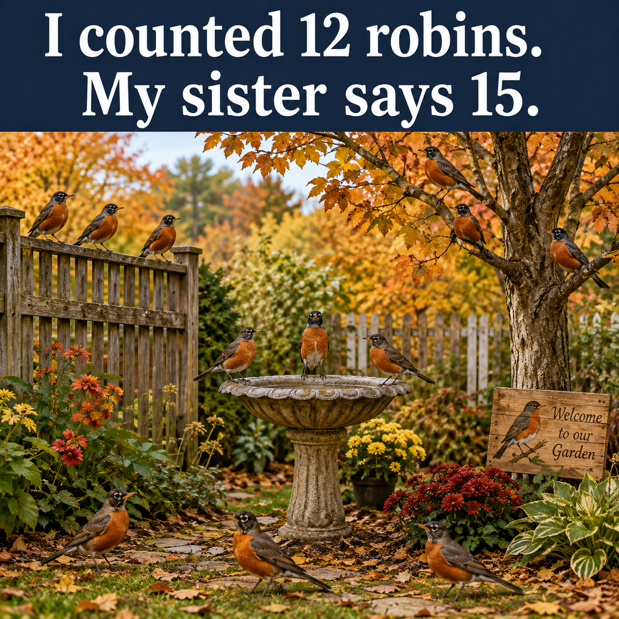 Answer: How Many Robins Are in the Fall Garden?