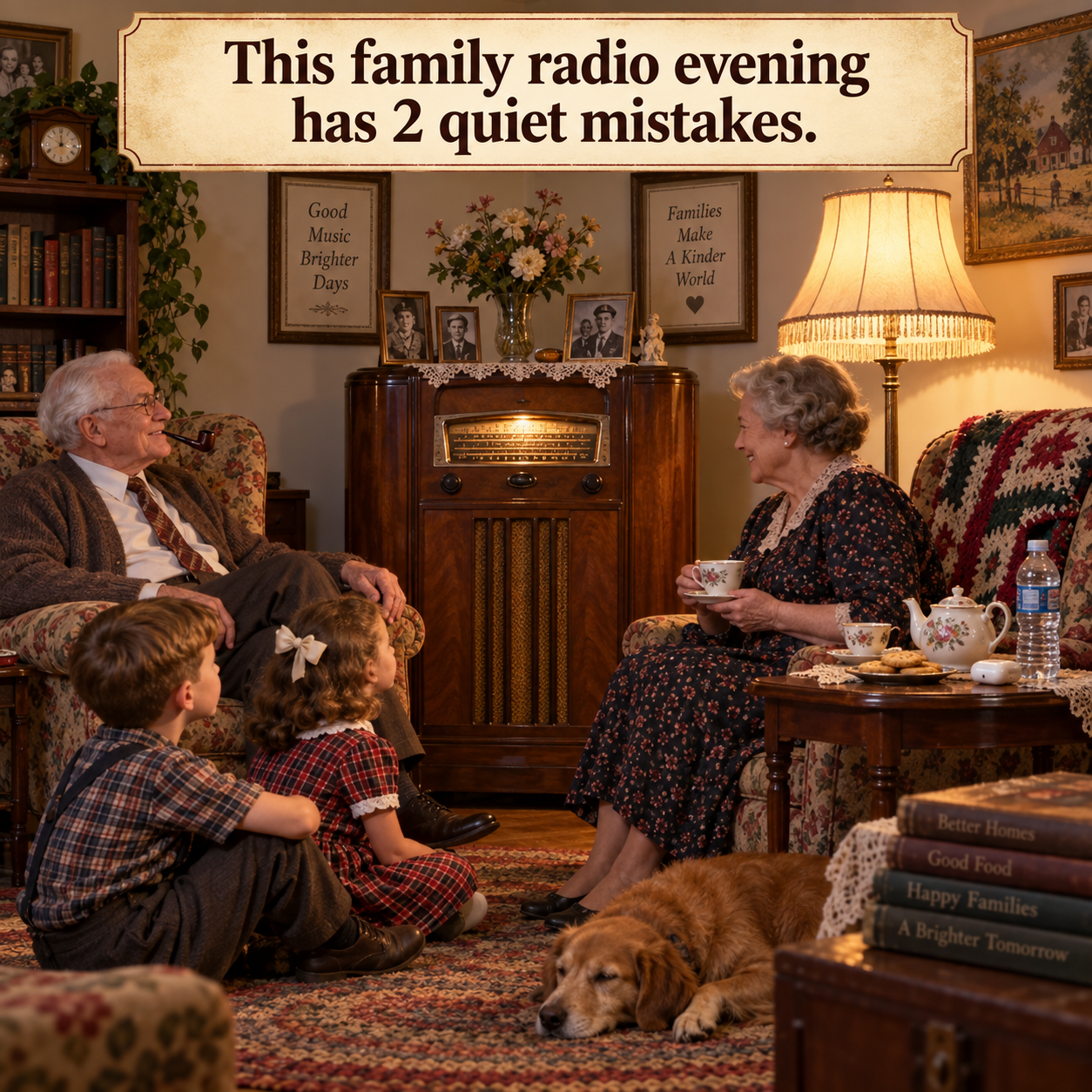 Answer: Two Mistakes at the 1940s Family Radio Evening