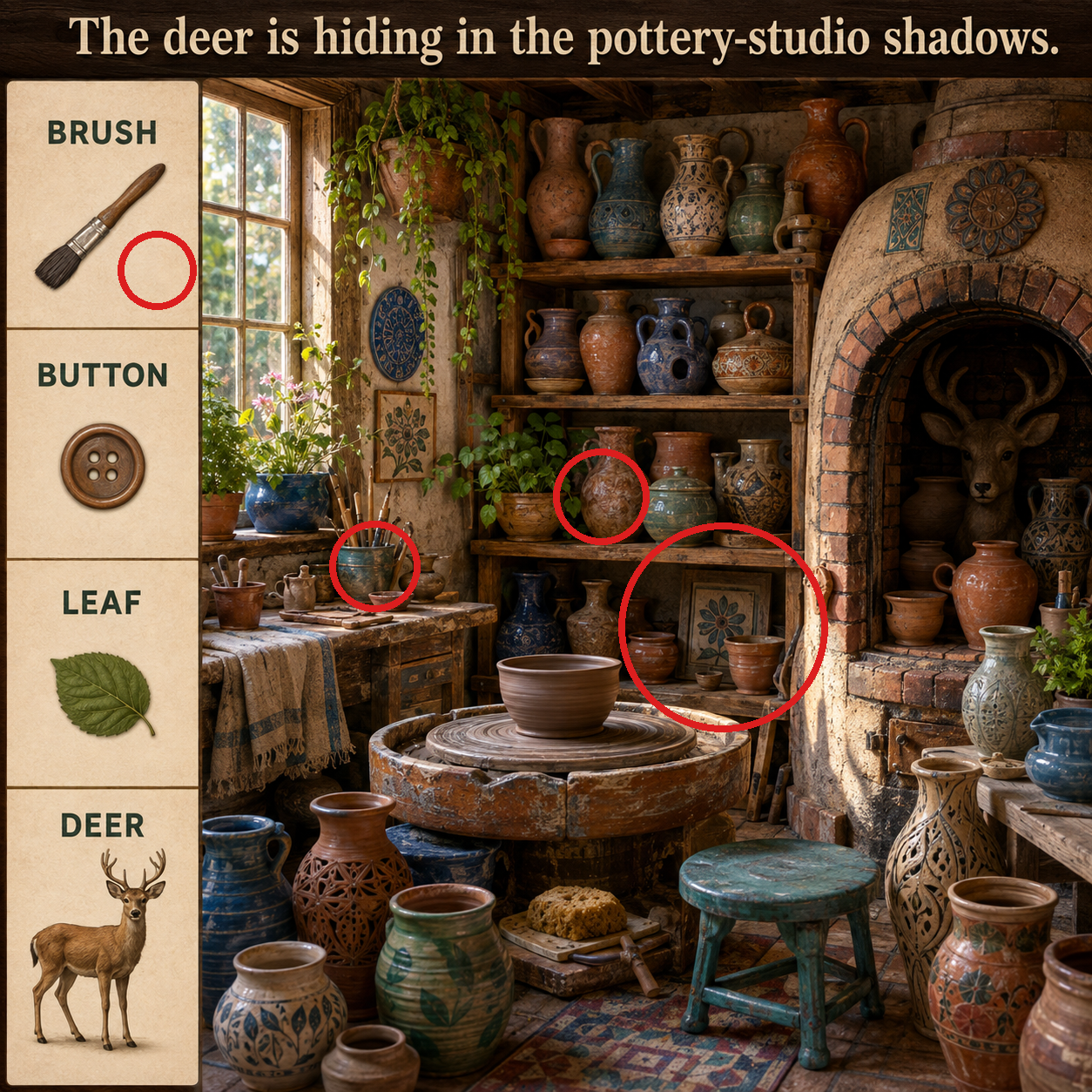Answer: The Deer in the Pottery Studio answer image