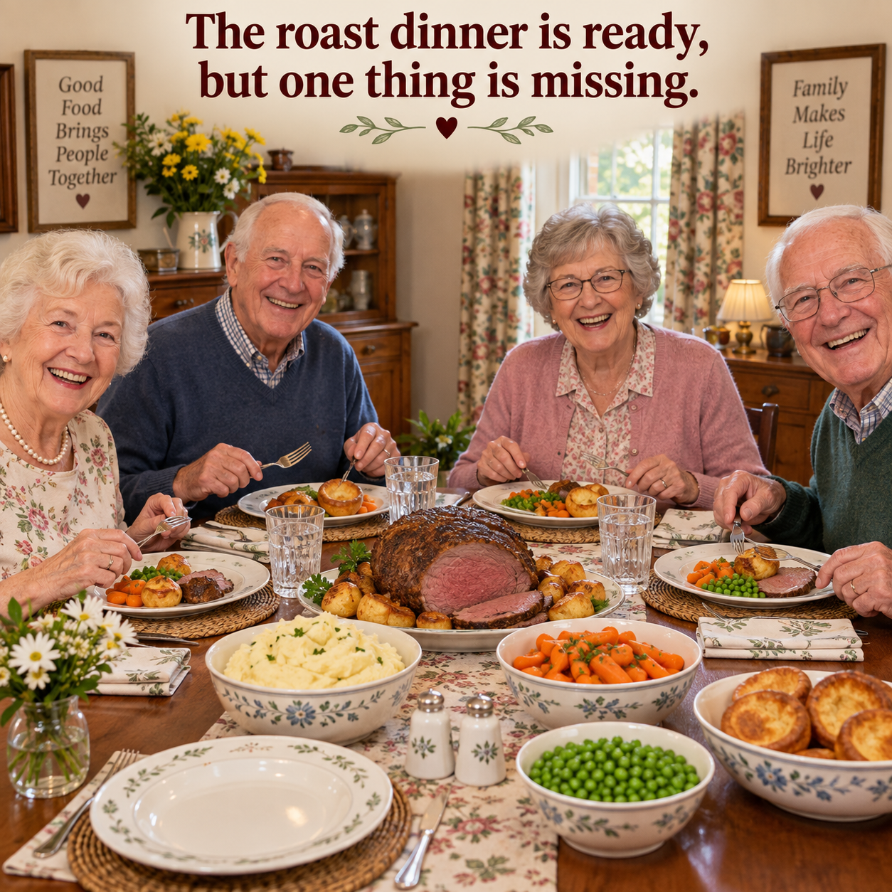 Answer: Missing Gravy Boat at the Roast Dinner Table